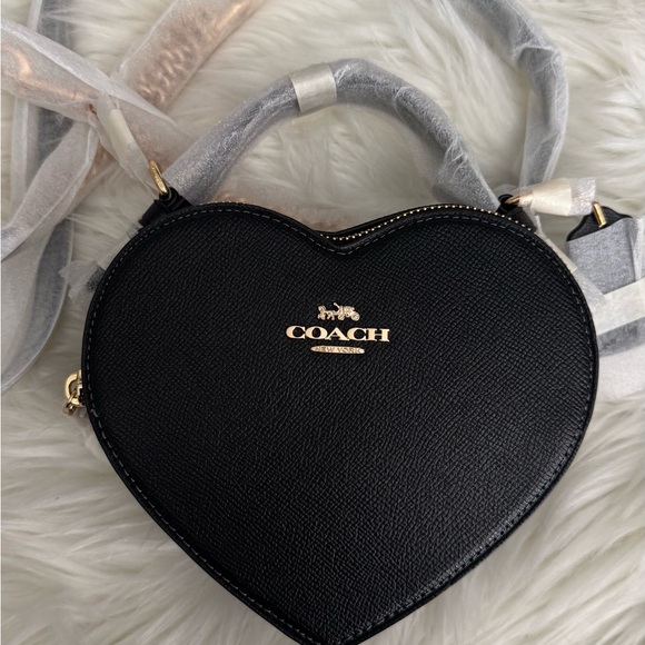 Coach Heart-Shaped Black Crossbody Bag - Picture 1 of 12
